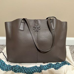 Tory Burch - taupe tote handbag